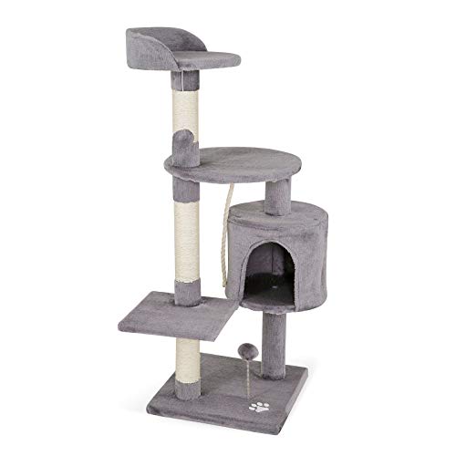 lionto by dibea Árbol rascador para Gatos Altura 112 cm Gris Claro