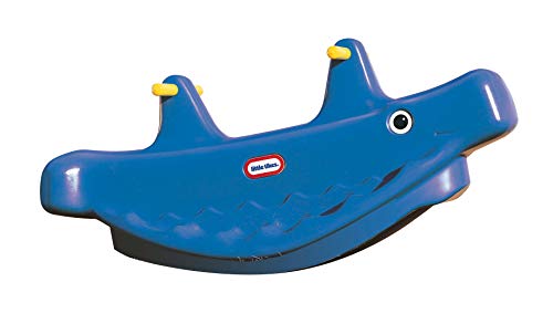 Little Tikes Ballena Balancín - Juego Activo para Niños, Asas de Fácil Agarre y Silla Estable para Mayor Seguridad, Caben Hasta 3 Niños, Fabricación Duradera, Azul