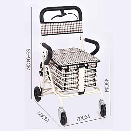 LIUYULONG Silla de Ruedas Carro de hospitales,Medicina de conducción de Silla de Ruedas Plegable,Push Push Shopping Carta Walker