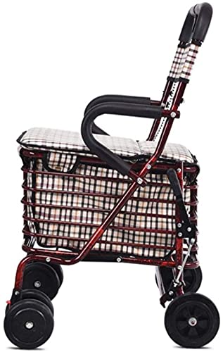 LIUYULONG Silla de Ruedas Carro de hospitales,Medicina de conducción de Silla de Ruedas Plegable,Push Push Shopping Carta Walker