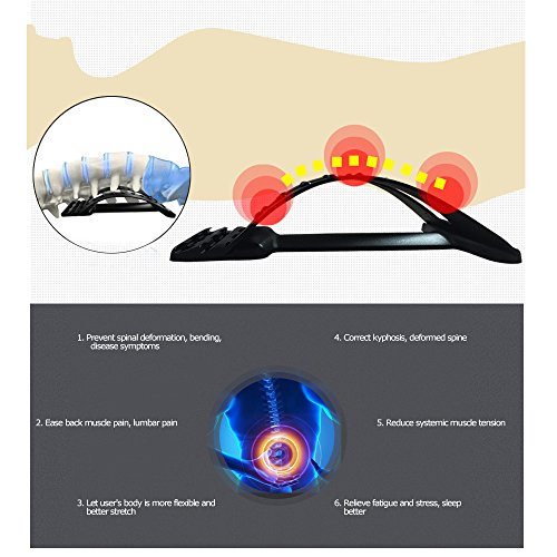 Lixada Masajeador de Espalda y Lumbar Equipo de Estiramiento para Alivio de Dolor de Espalda Ciática Hernias Discales