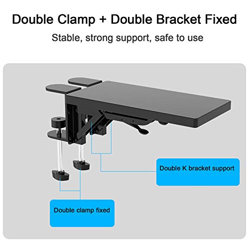 LIYANG Reposabrazos para Computadora para Escritorio, Extensor para Reposabrazos, Extensor Giratorio para Reposabrazos, Soporte para Alfombrilla De Ratón para Hogar Y Oficina, Negro