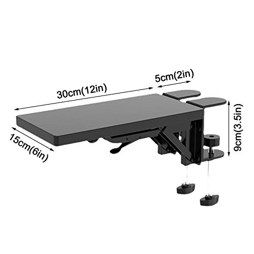 LIYANG Reposabrazos para Computadora para Escritorio, Extensor para Reposabrazos, Extensor Giratorio para Reposabrazos, Soporte para Alfombrilla De Ratón para Hogar Y Oficina, Negro