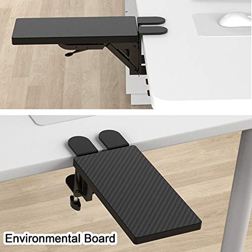 LIYANG Reposabrazos para Computadora para Escritorio, Extensor para Reposabrazos, Extensor Giratorio para Reposabrazos, Soporte para Alfombrilla De Ratón para Hogar Y Oficina, Negro