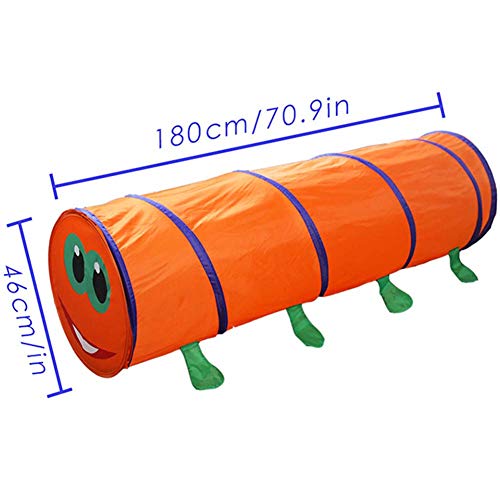 LJJLJJ Tiendas Oruga De Campaña para Niños Plegable, Túnel Infantil Infantil Tipi, Pop Up Tiendas Campaña, para Niños Niños Niñas,Naranja