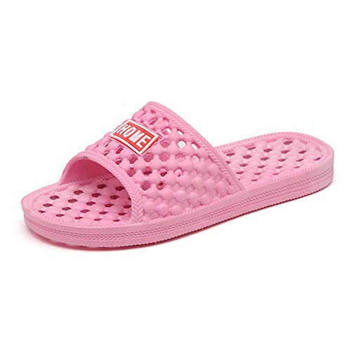 LLGG Sandalias de Zapatillas de Masaje,Baño Tomando una Ducha Zapatillas, Sandalias de Masaje Huecas-Rosa_41,Zapatillas de Playa de Fondo Suave