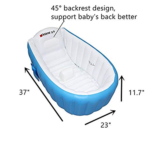 Locisne Piscina Infantil Verano de Bañera Hinchable Anti-Resbaladiza Piscina Ducha Plegable Cuenca de Silla del Asiento (Para 0-3 Años)