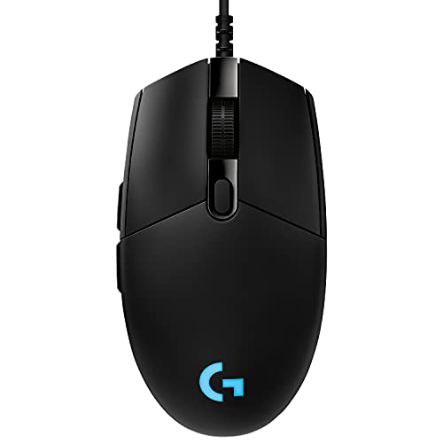 Logitech G PRO Ratón Gaming con Cable, Captor HERO 25K, 25,600 DPI, RGB, Peso Ultra Reducido, 6 Botones Programables, Memoria Integrada, PC/Mac - Negro