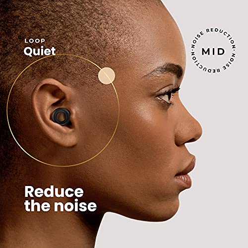 Loop Quiet - Tapones Oídos para dormir – Protección Auditiva de Silicona Suave Reutilizables + 8 Puntas para los Oidos en XS/S/M/L - Reducción Sonido 27dB - Antiruido, Estudiar - Negro