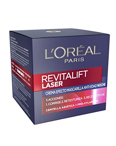 L'Oréal Paris Revitalift Láser Crema de Noche Anti-Edad Triple Acción, Antiarrugas y Multicorrección, 50 ml