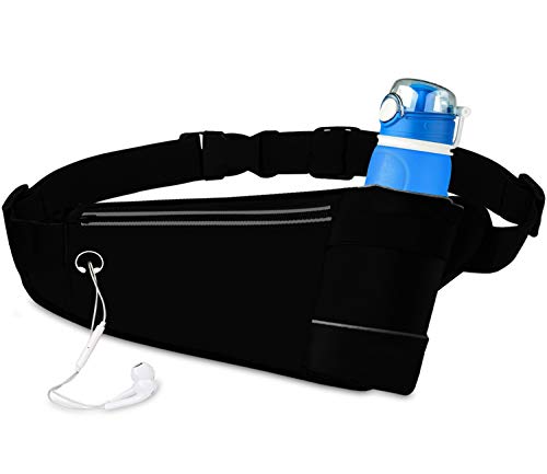 Lotisie Bolsa para Botella Deportiva,Bolsillos Deportivos, Bolsillo Deportivo para Smartphone,Bolsa para Correr,Cangurera Tetera,Bolsa hervidor, Bolsa al Aire Libre Negro