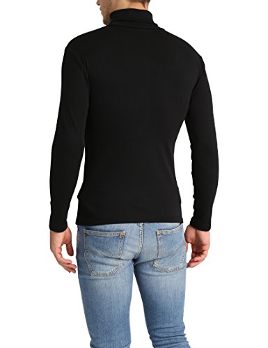 Lower East Jersey de cuello alto de corte estrecho, Hombres, Negro (paquete de 1), L