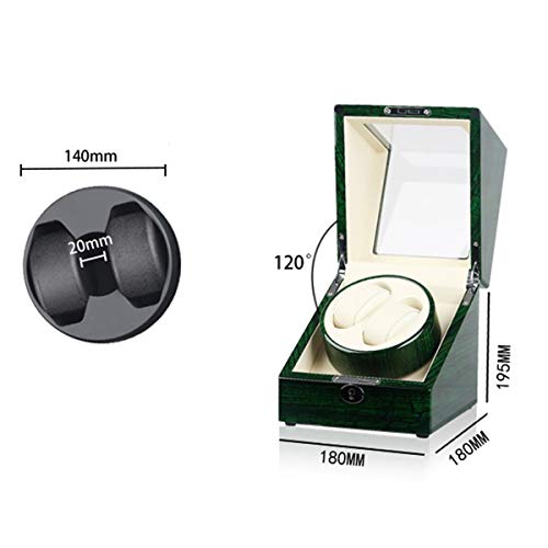 LSRRYD Cajas Giratorias para Relojes Watch Winder Motor Silencioso 5 Tipos Modos Funcionamiento Doble Usos Batería Adaptador (Color : Black-A, Size : 2+0)