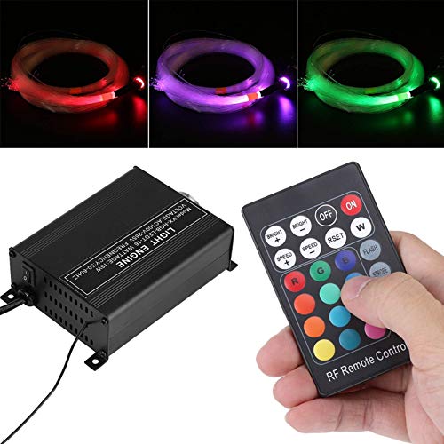 Luces de Fibra Óptica Hyuduo, Luces de Cielo Estrellado Led Rgbw de Plástico de 16 W, Kit de decoración de Techo, Con Control Remoto Rf de Motor de Luz Y Cables de Fibra Óptica