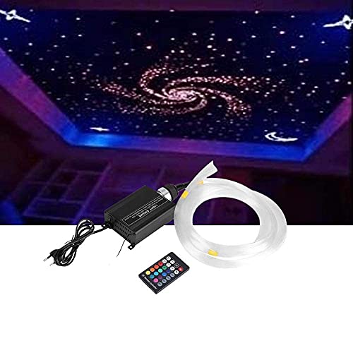 Luces de Fibra Óptica Hyuduo, Luces de Cielo Estrellado Led Rgbw de Plástico de 16 W, Kit de decoración de Techo, Con Control Remoto Rf de Motor de Luz Y Cables de Fibra Óptica