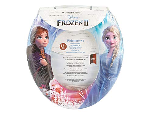 LULABI DISNEY FROZEN 2 Adaptador inodoro, asiento para niños, recambio orinal Disney, asiento infantil ergonómico con respaldo, antideslizante, anatómico, fácil de limpiar, 28 x 30 cm, Multicolor