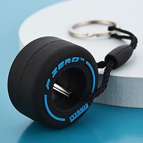 LuLyL Mini 3 piezas llavero de goma para neumáticos llavero de rueda creativo colgante personalizado llavero de goma suave accesorios de decoración de coche