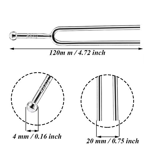 LWZko 2 Piezas Diapasón, Diapasón de Piano, Diapasón Acero Inoxidable, Diapasón 440, Acero Inoxidable Diapasones Estándar A440 Hz Chakra Herramienta Tono para Dispositivo Musical (Plata)