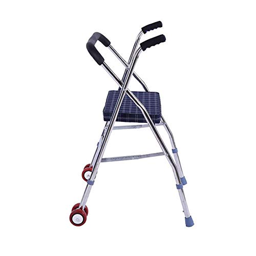 LXDDJZXQ Andador para Ancianos Walker, Andador Anciano con Carretilla De Cuatro Patas Silla De Silla De Ruedas Stick Man Walking Stick La Silla Ayuda A Usar El Bastón Viejo