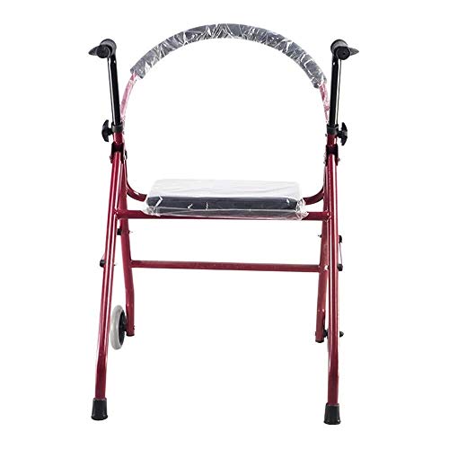 LXDDJZXQ Andador para Ancianos Walker, Andador Plegable con Ruedas con Asiento Doble reposabrazos Old Walker Trípode 65 × 63 × 77 (87) cm Silla de Ruedas