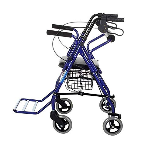 LXDDJZXQ Walker, Plegable Andador de rodillos con cerradura de asiento de freno palanca de aleación de aluminio viejo pedal de compras booster carrito de compras carrito de la compra carrito