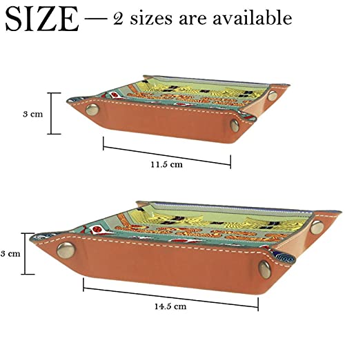 LXYDD Caja de Almacenamiento Multiusos con Bandeja Valet de Cuero Organizador de bandejas Se Utiliza para almacenar pequeños Accesorios,grua