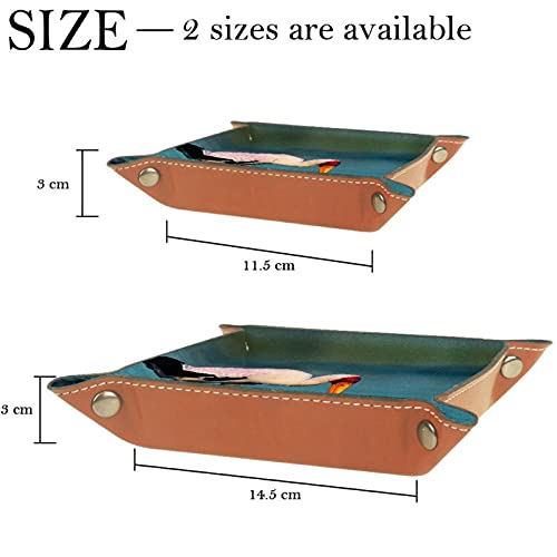 LXYDD Caja de Almacenamiento Multiusos con Bandeja Valet de Cuero Organizador de bandejas Se Utiliza para almacenar pequeños Accesorios,grua