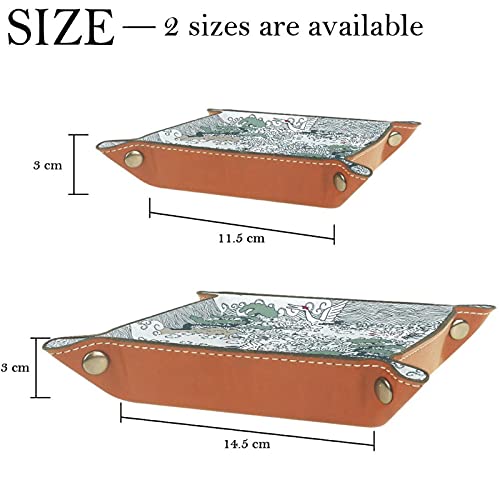 LXYDD Caja de Almacenamiento Multiusos con Bandeja Valet de Cuero Organizador de bandejas Se Utiliza para almacenar pequeños Accesorios,grua