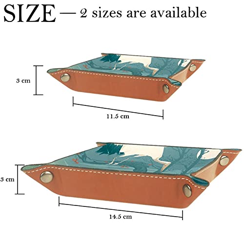 LXYDD Caja de Almacenamiento Multiusos con Bandeja Valet de Cuero Organizador de bandejas Se Utiliza para almacenar pequeños Accesorios,grúas