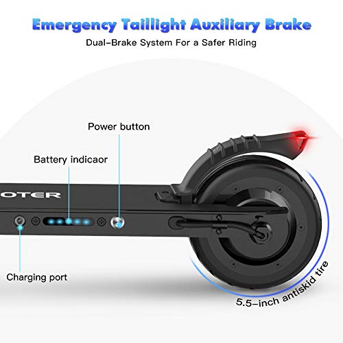 M MEGAWHEELS Patinete electrico niños y Adolescentes, Ajustable la Altura, 5000 mAh, 23km/h. (Black)