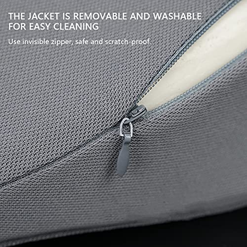 MAFANG® Cojín Lumbar Silla Oficina Respaldo, Lumbar Coche Con Esponja Memoria, Apoye Cómodamente La Espalda Para Liberar Estrés, Para Oficinas, Sillas De Coche Y Sillas De Ruedas, Etc,Gris