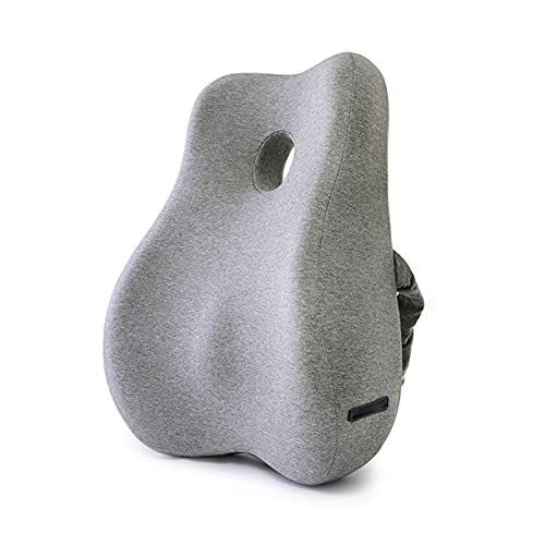 MAFANG® Cojín Lumbar Silla Oficina Respaldo, Lumbar Coche Con Esponja Memoria,Apoye Cómodamente La Espalda Para Liberar Estrés, Para Oficinas, Sillas De Coche Y Sillas De Ruedas,Gris