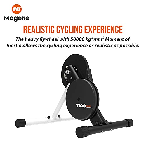 Magene T100 Soporte para Entrenador de Bicicleta Interior Semi-Inteligente, Entrenador Turbo con Función de Alimentación para Ciclismo, Compatible con Ant+/Bluetooth