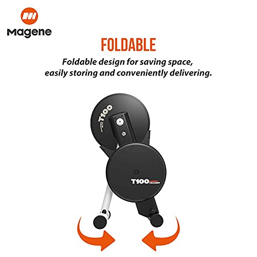 Magene T100 Soporte para Entrenador de Bicicleta Interior Semi-Inteligente, Entrenador Turbo con Función de Alimentación para Ciclismo, Compatible con Ant+/Bluetooth