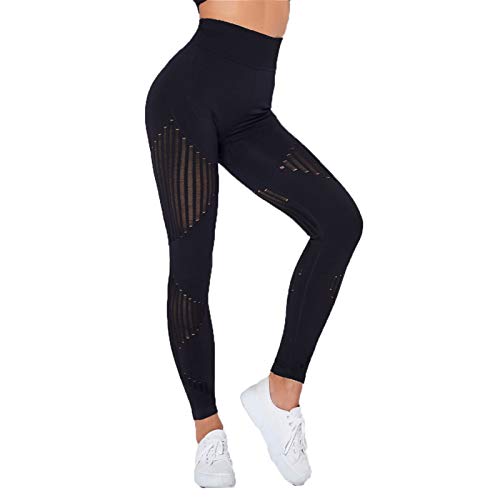 Mallas de Deporte de Mujer, De las mujeres de cintura alta Scrunch Butt Lift flexión de la energía polainas flacas sin soldadura de malla transpirable pantalones de la yoga Gym Fitness Sport medias Pa