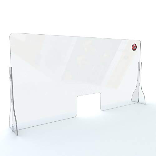 Mampara Premium 150x75cm 5mm Irrompible Protección, Fabricada en Policarbonato Compacto de Alto Impacto Vinilo Suelo Distancia de Seguridad Gratis