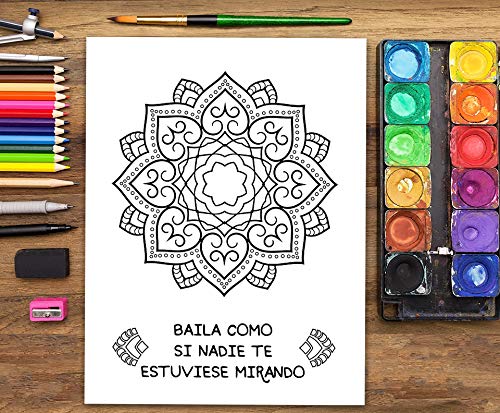 Mandalas para practicar mindfulness: Un libro de colorear para adultos: 37 páginas antiestrés con citas inspiradoras y motivadoras para la relajación, el alivio del estrés y la cromoterapia