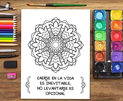 Mandalas para practicar mindfulness: Un libro de colorear para adultos: 37 páginas antiestrés con citas inspiradoras y motivadoras para la relajación, el alivio del estrés y la cromoterapia