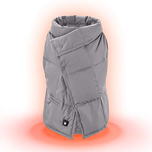 Manta Electrica Espalda y Cuello, Qfun 120 * 80cm Chaleco Calefactable Eléctrica con 3 Niveles de Temperatura, Chalecos de Invierno Cálidos para Caza, Exteriores, Camping (Sin Batería)