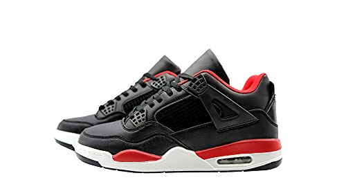 Mapleaf Baloncesto Zapatillas Hombre Deportivas Bebe Niño Adolescentes Fitness Ejercicio Running Zapatos Fútbol Tennis Gimnasio Andar Trail Trabajo Casuales Sneakers Deportivos Negro Rojo Talla 38