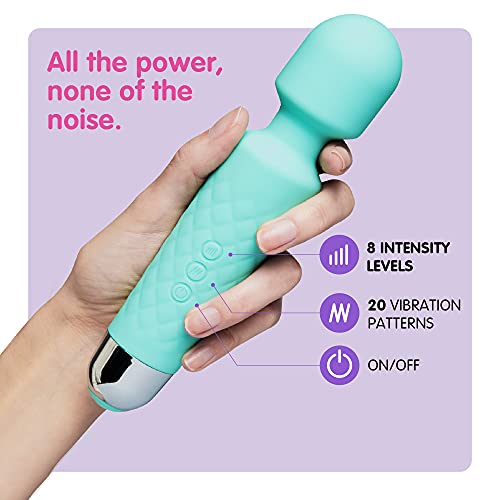 Masajeador Eléctrica Recargable Massager - Con 20 patrones de vibración y 8 velocidades - Carga por USB - ideal para usar después de los deportes - de Oliver James (Verde)