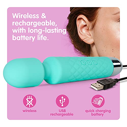 Masajeador Eléctrica Recargable Massager - Con 20 patrones de vibración y 8 velocidades - Carga por USB - ideal para usar después de los deportes - de Oliver James (Verde)