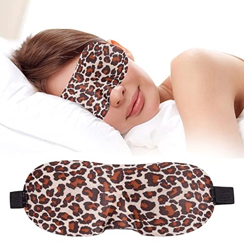 Máscara de ojos 3D para dormir, máscara de sueño con correa ajustable, suave y cómoda máscara de ojo de noche para hombres y mujeres, bloqueo de la luz para viajes dormir, leopardo con ala de la nariz