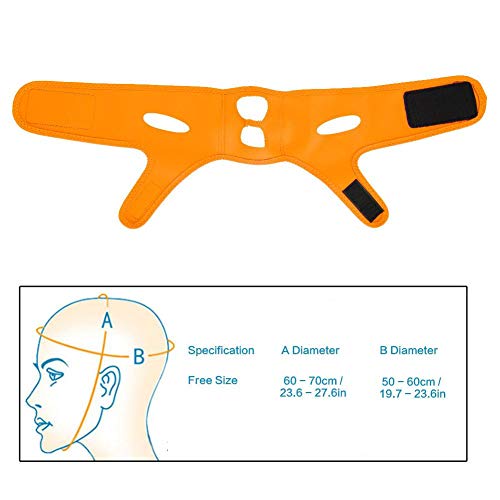 Mascarilla adelgazante facial, estiramiento facial delgado Apriete la belleza Vendaje de la piel Mentón doble Quite la línea en forma de V Cinturón de pérdida de peso(naranja)