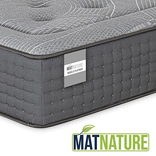 Matnature | Colchón Modelo Platinum | Altura 30 cm | Colchón Viscoelástico | Colchón Muelles Ensacados | Colchón Transpirable | Colchón Antideslizante | Colchón Antiácaros (135 x 190 cm)