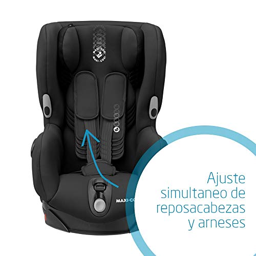 Maxi-Cosi Axiss Silla coche giratoria 90 grados y contramarcha grupo 1, silla auto bebé 9 meses- 4 años (9 - 18 kg), reclinable en múltiples posiciónes, Authentic Black (negro)