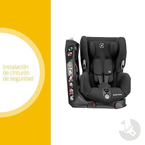 Maxi-Cosi Axiss Silla coche giratoria 90 grados y contramarcha grupo 1, silla auto bebé 9 meses- 4 años (9 - 18 kg), reclinable en múltiples posiciónes, Authentic Black (negro)