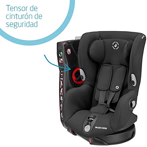 Maxi-Cosi Axiss Silla coche giratoria 90 grados y contramarcha grupo 1, silla auto bebé 9 meses- 4 años (9 - 18 kg), reclinable en múltiples posiciónes, Authentic Black (negro)