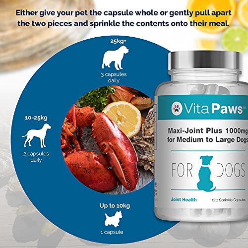 Maxi-Joint Plus 1000mg para Perros Medianos y Grandes - 120 Cápsulas - VitaPaws