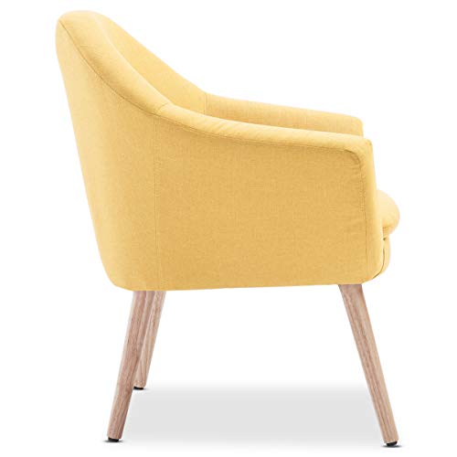 Mc Haus NAVIAN - Sillón para Salón, Butaca Comedor o Dormitorio, Escandinavo, Beige Mostaza